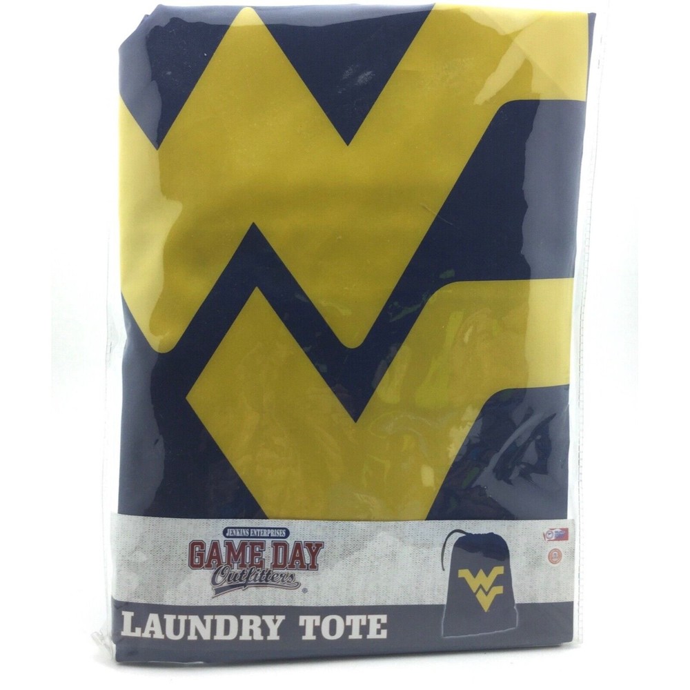 West Virginia Laundry Tote Storage WVU Mountaineers Blue & Gold Clothing Storage